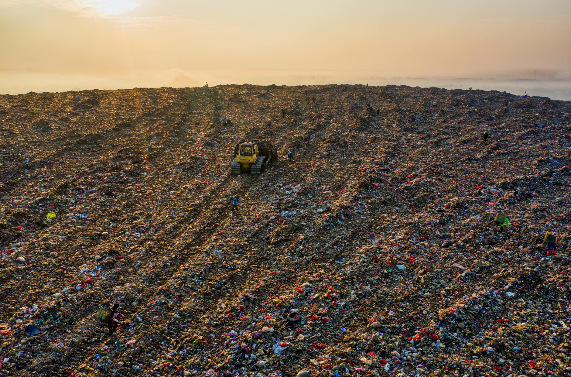 aerial footage of landfill