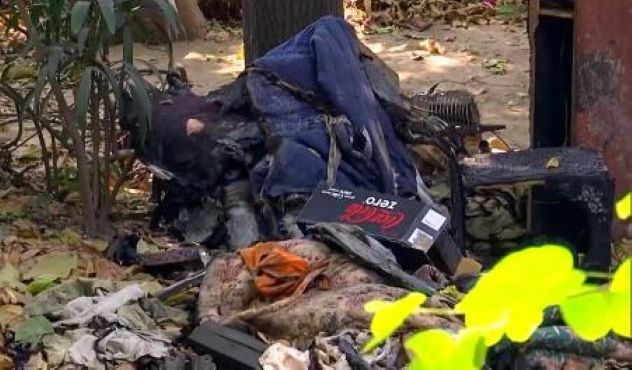 Debris near Judge's residence, New Delhi... Courtesy Agency