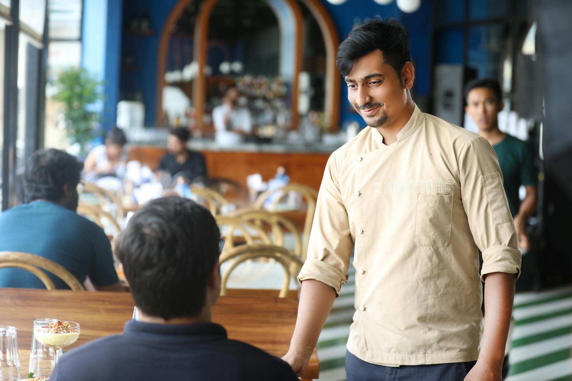 Order Food to the Service Boy at Restaurant