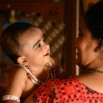 a woman with a child